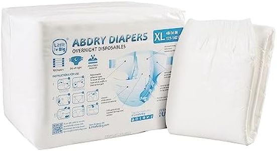 Littleforbig Adult Diaper 10 Pieces - ABDry White Diapers (X-Large 48"-56")