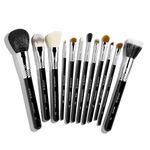 Sigma Beauty Essential Makeup Brushes Set – Professional Grade Makeup Brush Set with Premium Fibers and Sleek, Durable Handles for Face & Eyes, Includes 12 CK001 Black Makeup Brushes