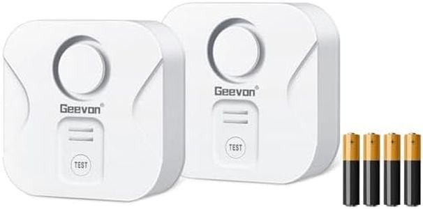 Geevon 2 Pack Water Leak Detectors for Home, Loud 100dB Water Sensor Alarm Leak Detectors with Drip Alert for Basements Laundry Room Kitchens, IP56 Waterproof, 2 Pack (Battery Included)