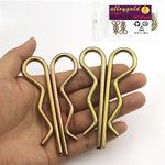 Alloygold 4Pcs Heavy Duty Hitch Pins Clip R Clips Cotter Pins, Colour Zine Spring Retaining Wire Hair Pins， Large for Trailer Tractors Mower Carts Truck Pin Clip，Strong Spring Tension M5*100mm