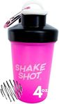 Shake Shot - Pink - 5 oz (150ml) MINI Shaker Bottle for Pre Workout Supplements and Storage, Small Scoop Supplements Bottle Shaker, Portable Bottle Blender for On The Go Use