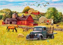 Amiiba DIY Paint by Numbers Kits, Farmhouse Animals Truck Country Scene 16x20 inch Acrylic Painting by Number Wall Art Crafts (Farmhouse, without Frame)