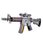 Toy Gun for kids great for Police Costume accessories, Army Soldier Military fancy dress. This durable plastic rifle toy Gun emits combat sounds lights and vibration for hours of fun