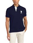 U.S. Polo Assn. Men's Slim Fit Pique Polo, Classic Navy/White, Small