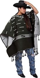 El Paso Designs Clint Eastwood Spaghetti Western Poncho Sweater- 38"x38", Handwoven, Olive Green, One size