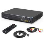 Compact DVD Player HDMI for TV - Multi-Region DVD CD Disc Player with Full HD Picture Quality, Anti-Skip, Noise Cancellation, Port for USB-IN & MIC-Out, Remote &HDMI & AV Cable Included (LP-099)