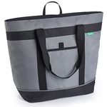 Creative Green Life Jumbo Insulated Cooler Bag (Gray) with HD Thermal Foam Insulation. Soft Sided Cooler Makes a Perfect Insulated Grocery Bag, Food Delivery Bag, Travel Cooler, or Picnic Cooler.