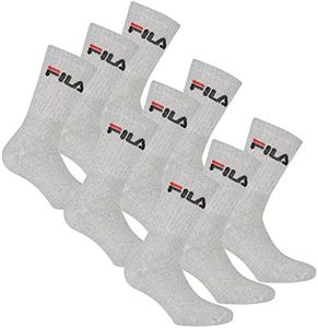 Fila - 6 paires chaussettes, Chaussettes de tennis avec logo Ceinture, unisexe - Gris - 43-46 (9-11 ROYAUME-UNI)