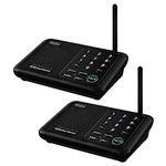 Wuloo Intercoms Wireless for Home 1 Mile (3280 Feet) Range, Wireless Intercom System for Home House Business Office, Room to Room Intercom, Home Communication System (2 Pack, Black)