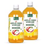 Herbal max Organic Apple Cider Vinegar with mother, 450Ml(Pack of 2) | Unfiltered and Undiluted | Fruit Vinegar for Baking Cooking