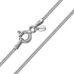 Amberta Children 925 Sterling 14 inch Silver Chain Necklace for Kids: Silver 1.3 mm Curb