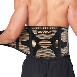 SOLOEVER Copper Back Braces for Lower Back Pain, Breathable Lumbar Support Belt for Men and Women, Lower Back Brace for Herniated Disc, Sciatica, Scoliosis, Heavy Lifting (Black, X-Large)