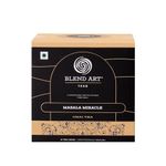 Blendart Masala Chai Tea Bags with Cardamom, Ginger, Black Pepper, Clove 100% Natural Ingredients Assam Black Tea Leaf Morning Tea, 15 Pyramid Tea Bags