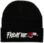 Bioworld Friday The 13th Embroidered Logo Black Ribbed Knit Beanie