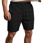 Nobero Zip Pocket Regular Fit Shorts for Men(1M-BWSH-R0036-BL5_Black_XL)