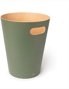 Umbra Woodrow 2 Gallon Modern Wooden Trash Can Wastebasket or Recycling Bin for Home or Office, Spruce
