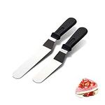 GZLT Angled Icing Spatulas, Small Offset Spatulas for Baking,Set of 2 Stainless Steel Cake Spatulas,Frosting Spatula