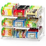 SimpleHouseware Stackable Can Rack Organizer Storage for Pantry, White