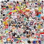 300pcs Brand Stickers, Street Fashion Sticker, Cartoon Stickers, Waterproof Vinyl Graffiti Stickers for Luggage, Skateboard,Water Bottle, Bicycle,Guitar