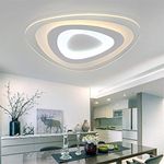 RUNNUP Ultra-Thin Triangle LED Ceiling Light Flush Mount for Bedroom Kids Room Creative Ceiling lamp with Acrylic Modern Personality Light Fixture with Remote Control Dimming,20.5"