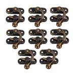 BQLZR Vintage Padlock Hasp Hook Horns Bronze Iron Shackle Lock For Jewelry Box Pack Of 8