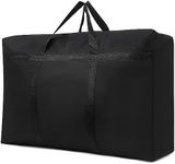 Large Storage Bags, POIUNA Waterproof Hevy Duty Extra Large Moving Bags with Strong Zippers & Carrying Handles, Storage Totes for Clothes, Supplies, Space Saving, Camping, Traveling Sports(100L-Black)