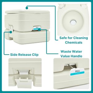 Hi-Gear Portable Toilet 13L – Cream, Lightweight Camping Toilet