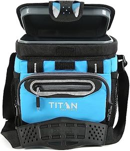 Titan Deep Freeze Cooler - 9 Can Zipperless Hardbody Cooler - Deep Freeze Insulation, HardBody Liner, and SmartShelf - Process Blue