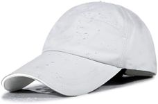 Mens Waterproof Golf Baseball Cap Windproof Breathable UPF50+ Outdoor Caps for Women Sport Adjustable Rain Hat Beige White