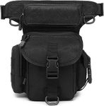 Linist Tactical Drop Leg Multipurpose Utility Waist Bag - Heavy-Duty Military-Style Thigh Pack Cross Body, Strap to Leg Or Hip for Motorcycling, Outdoor, Hiking, Adventure & Travel (Black)