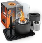 GB Fires Large Bioethanol Table Top Fire Pit | With Protective Silicone Mat and Metal Flame Snuffer | Portable Indoor/Outdoor Tabletop Fireplace | Mini Burner Using Smokeless, Bio Ethanol Fuel