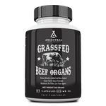 Ancestral Supplements Grass Fed Beef Organ Supplement, Supports Whole Body Wellness with Proprietary Blend of Liver, Heart, Kidney, Pancreas, Spleen, Freeze-Dried Beef, Non-GMO, 180 Capsules