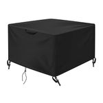 OKPOW Fire Pit Cover Square 40 inch, 600D Heavy Duty Outdoor Firepit Covers Waterproof Windproof Anti-UV,Suitable for 38inch,39 inch,40 inch Fire Pit/Table, Black