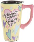 Spoontiques Grandma Ceramic Travel Mug Yellow 18 Ounces