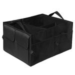 JOYSKY Car Boot Organiser Large Car Boot Tidy Storage Multi Compartment Non-Slip Bottom Adjustable Foldable Durable Bag Car Accessories Black