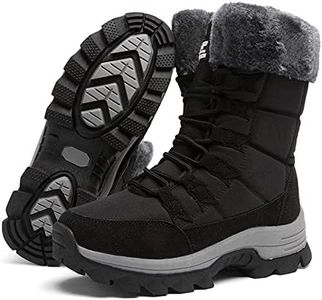 ziitop Womens Snow Boots, Women's Winter Boots, Fur Lined Warm Winter Boots, Lace up Warm Shoes, Mid Calf Snow Boots, Outdoor Anti-Slip Boots, Snow Boots Waterproof, Winter Walking Boots for Women