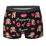 XIAYUEHUA Custom Boxers with Face Personalized Underwear for Men Boyfriend Husband Him (Large)