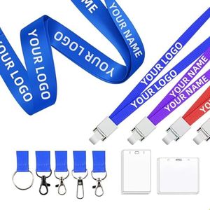 Custom Lanyards 10–1000 PCS – Personalized Logo Text or Photo – Neck Straps for Teachers, Staff, Employees (0.6 inch (Width))