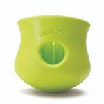 West Paw Zogoflex Toppl Treat Dispensing Dog Toy Puzzle – Interactive Chew Toys for Dogs – Dog Toy for Moderate Chewers, Fetch, Catch – Holds Kibble, Treats, Large 4", Granny Smith