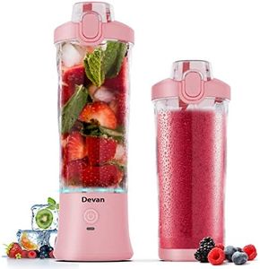 Portable Blender, 270W for Shakes & Smoothies - Waterproof, USB Rechargeable with 20oz BPA-Free Blender Cups & Travel Lid