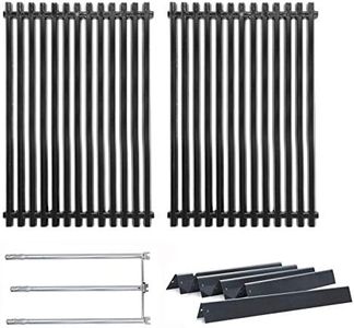 Hongso 17.4" Cooking Grill Grates 7525, 22.5" Flavorizer Bars 7536 and Burner Tube Kit Set 7508 Replacement Parts for Weber Spirit E-310, Spirit E-320, Spirit 700, Weber 900, Genesis Silver B/C Grill