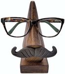 ZYNTIX Handmade Spectacle Specs Eyeglass Holder Stand Display Stand Wooden Specs Stand Holder Spectacle Holder for Office Desk Spectacle Holder (Nose Antique Black Much)