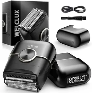 Electric Foil Shavers for Men: Mini Electric Razor with 4 Floating Blades & Big LED Display - Foil Shaver for Men with 2 Gears Adjustable - Face Shaver with IPX7 Waterproof,USB Type C (Coal-Black)