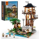 Funwhole Lookout Campground Lighting Building-Bricks Set - Retro Wild Camping Car and Family Minifigures LED Light Building Set 1426 Pcs for Adults and Teen