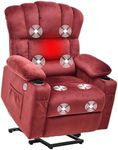 YITAHOME Power Lift Recliners Chair for Elderly with Heat and Massage Electric Recliner Chair for Living Room, 2 Cup Holders, Front and Side Pockets, Remote Control - Red