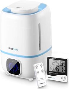 InnoBeta 3L Ultrasonic Cool Mist Humidifier for Large Bedroom Home Office, Super Quiet for Baby Elders, Auto Shut-Off with Remote Control and Thermo-Hygrometer Clock