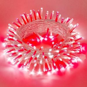 JMEXSUSS 200 LED Red and White Christmas Lights Outdoor, 66ft Halloween String Lights Indoor Clear Wire, Christmas Tree Lights Plug in for Bedroom Tree Christmas Party Decorations