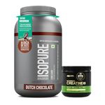 ISOPURE [Whey Protein Isolate Powder, 4.40 lbs/2 Kg (Dutch Chocolate), Low carbs, Lactose-Free Vegetarian protein for Men & Women] with FREE Optimum Nutrition Micronised Creatine Powder, 250g