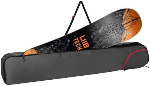 Navaris Snowboard Bag for Men and Women - 165 cm - with Side Pocket & Adjustable Straps - for Easy Snowboard Carrying - Red and Grey