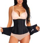 BRABIC 2 in 1 Postpartum Belly Wrap Girdle Pelvis Belt Waist Trainer Tummy Control Shapewear for Women (Black, S)